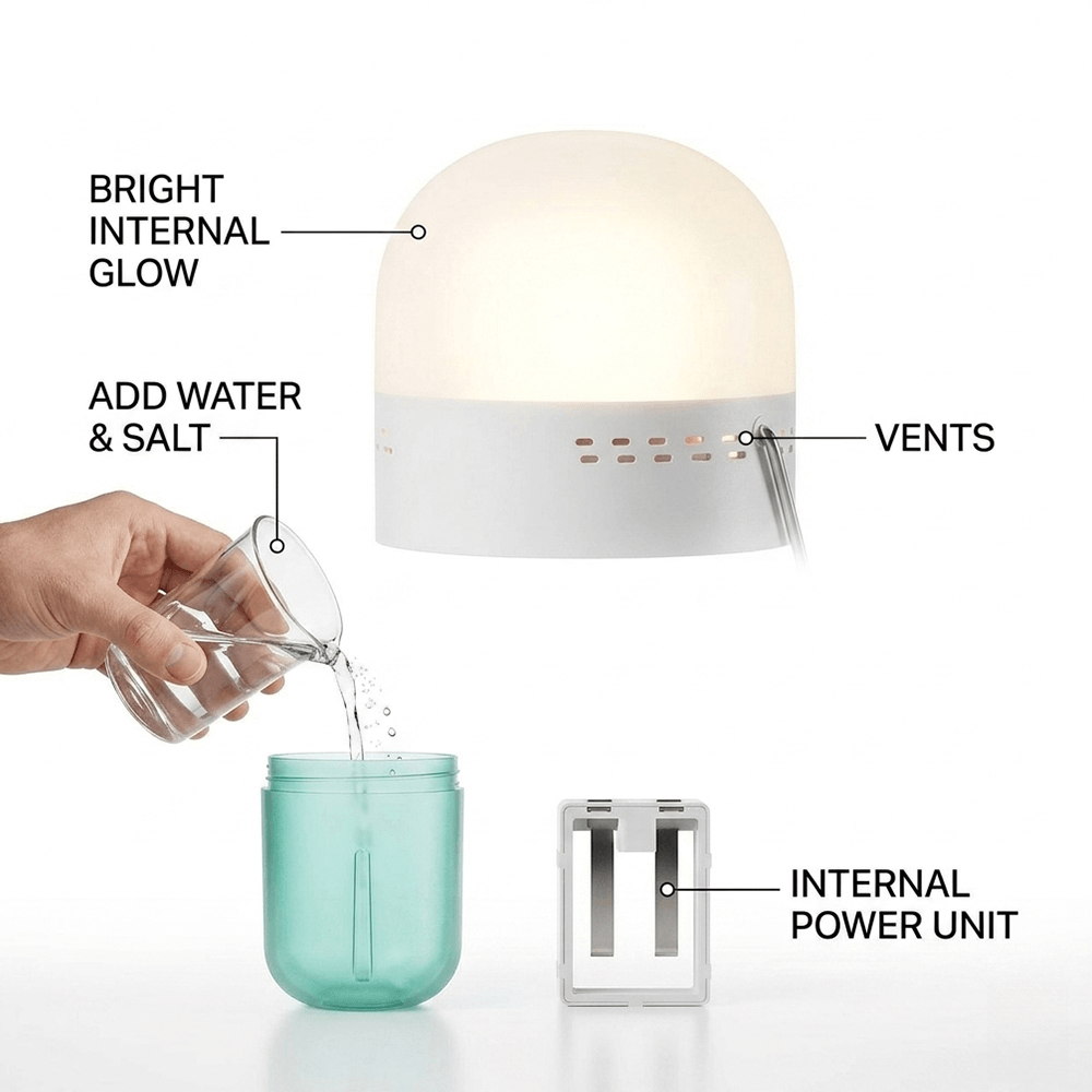 Power Outage Light - Lâmpada Salina Portátil Compacta 65,5 x